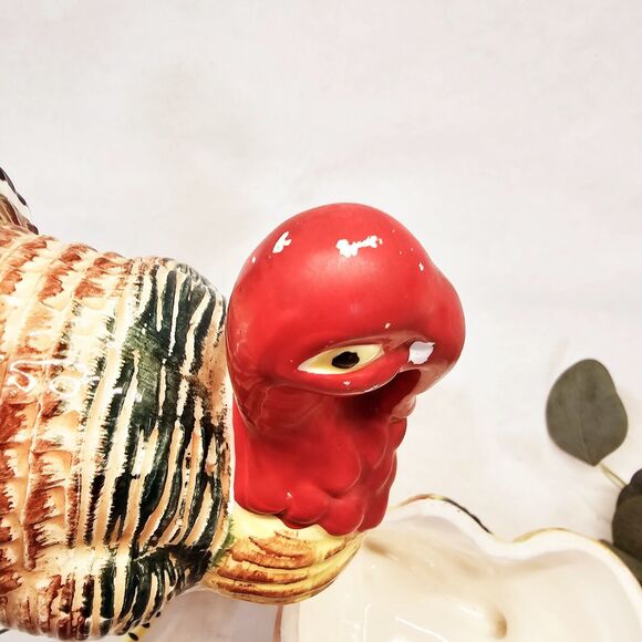 Vintage Turkey Covered Gravy Spoon Sauce Dish Ceramic Condiment Tilso Japan - Picture 7 of 10